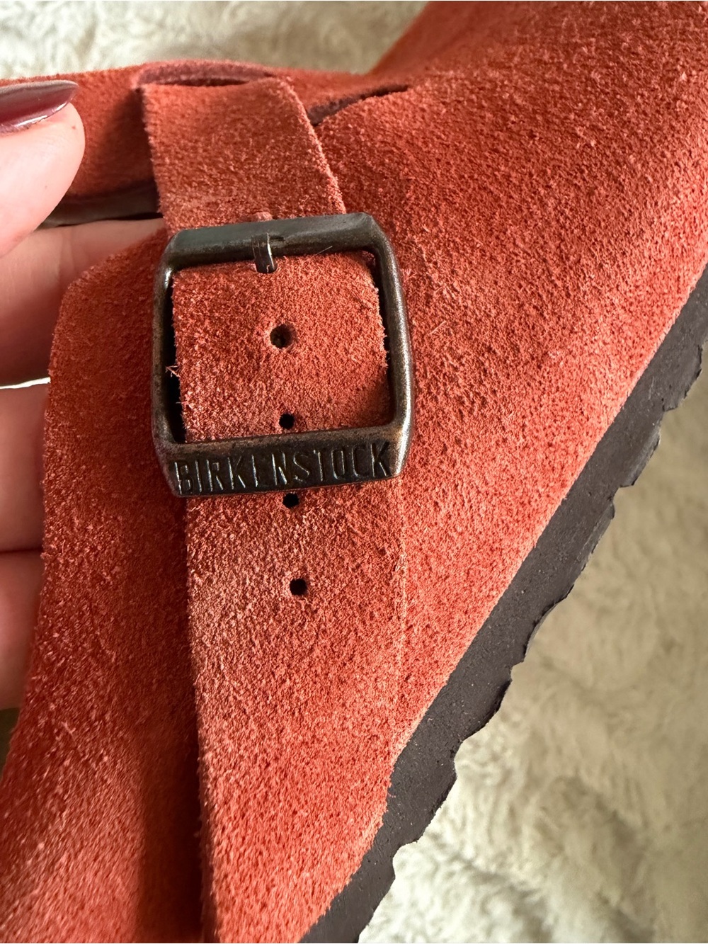NEW!! Birkenstock Boston Suede Clog in Rust Orange - Picture 9 of 9